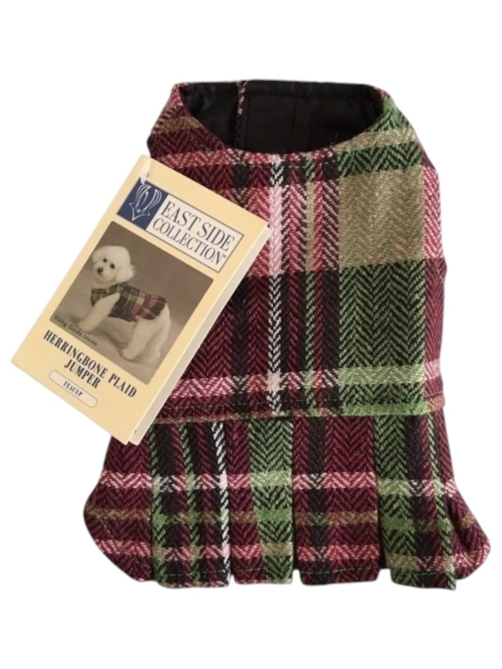 East Side Collection Woven Plaid Dog Dress Green Size Teacup / XXXS